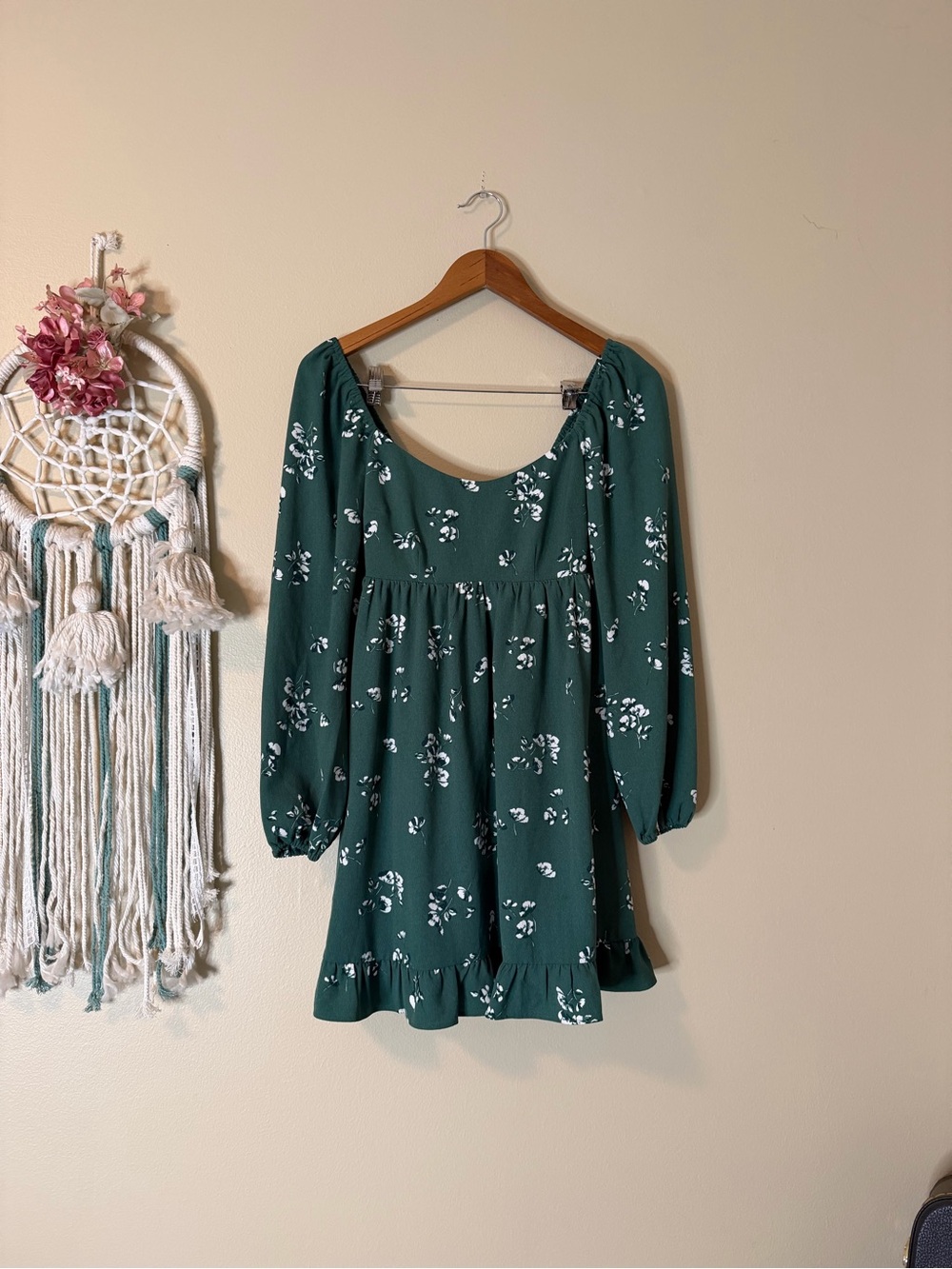 Abercrombie & Fitch Floral Dress Green Size XS